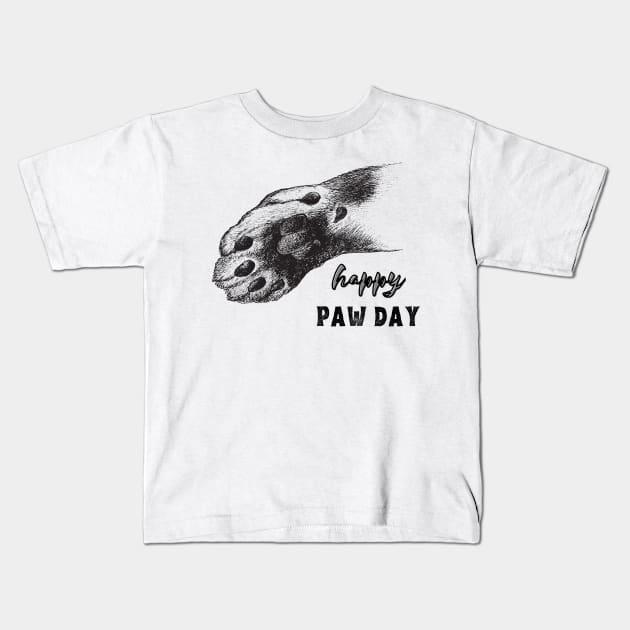 Happy Paw day Kids T-Shirt by NICHE&NICHE